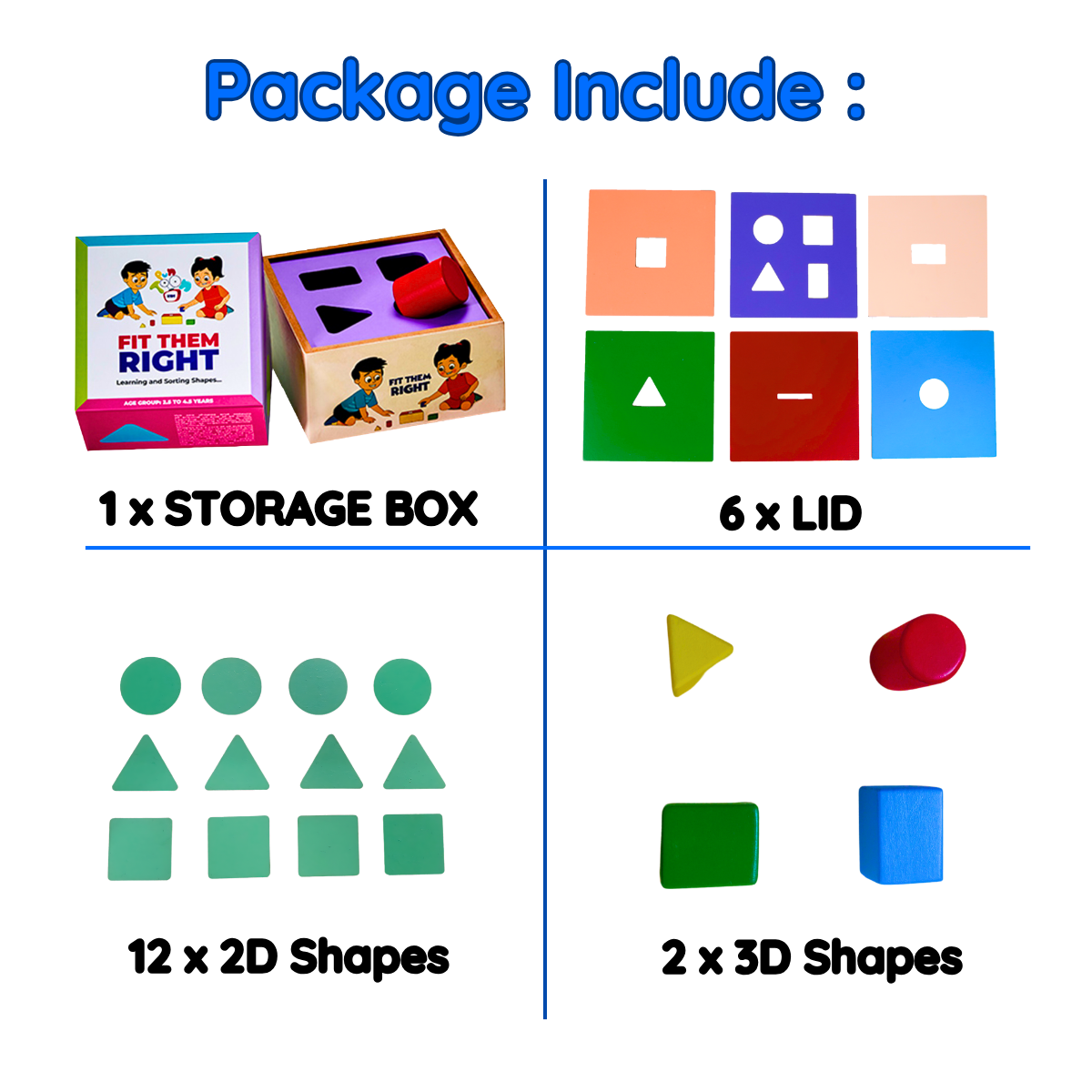 2D & 3D Wooden Shape Sorter Toy