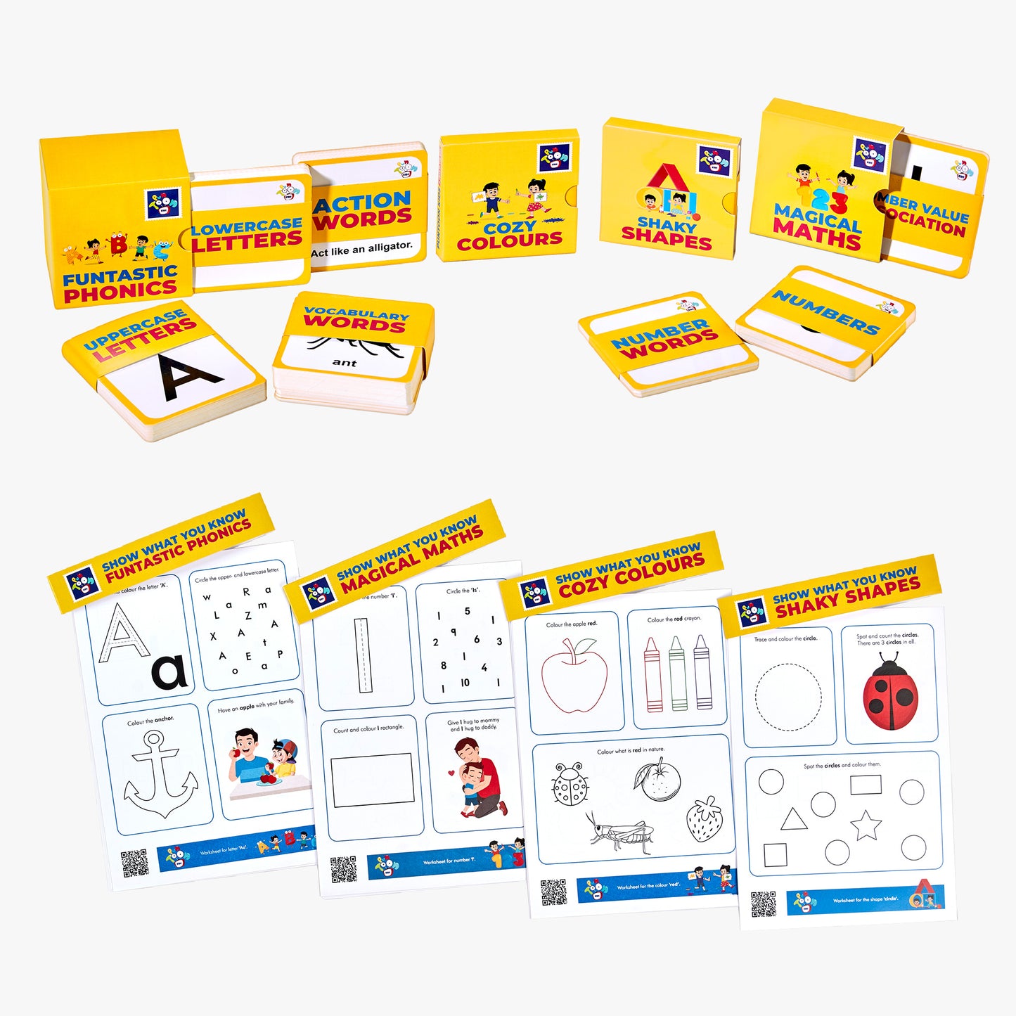 Educational Flash card and Worksheet Combo Activity For Kids 3-4 Years
