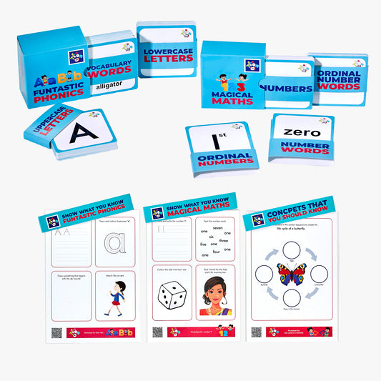 Junior Educational Flash card and Worksheet Combo Set for Kids 4-5 Years