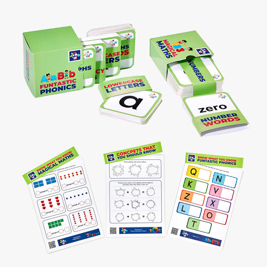 Senior Educational Flash card and Worksheet Combo Set for Kids 5-6 Years