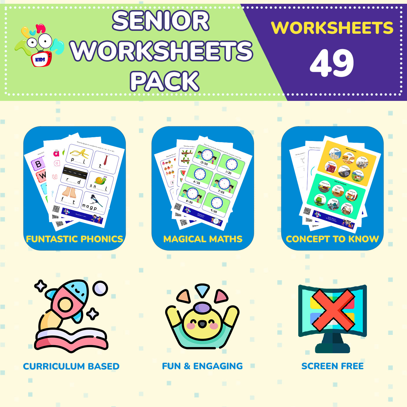 Senior Educational Worksheet For Kids 5-6 Years