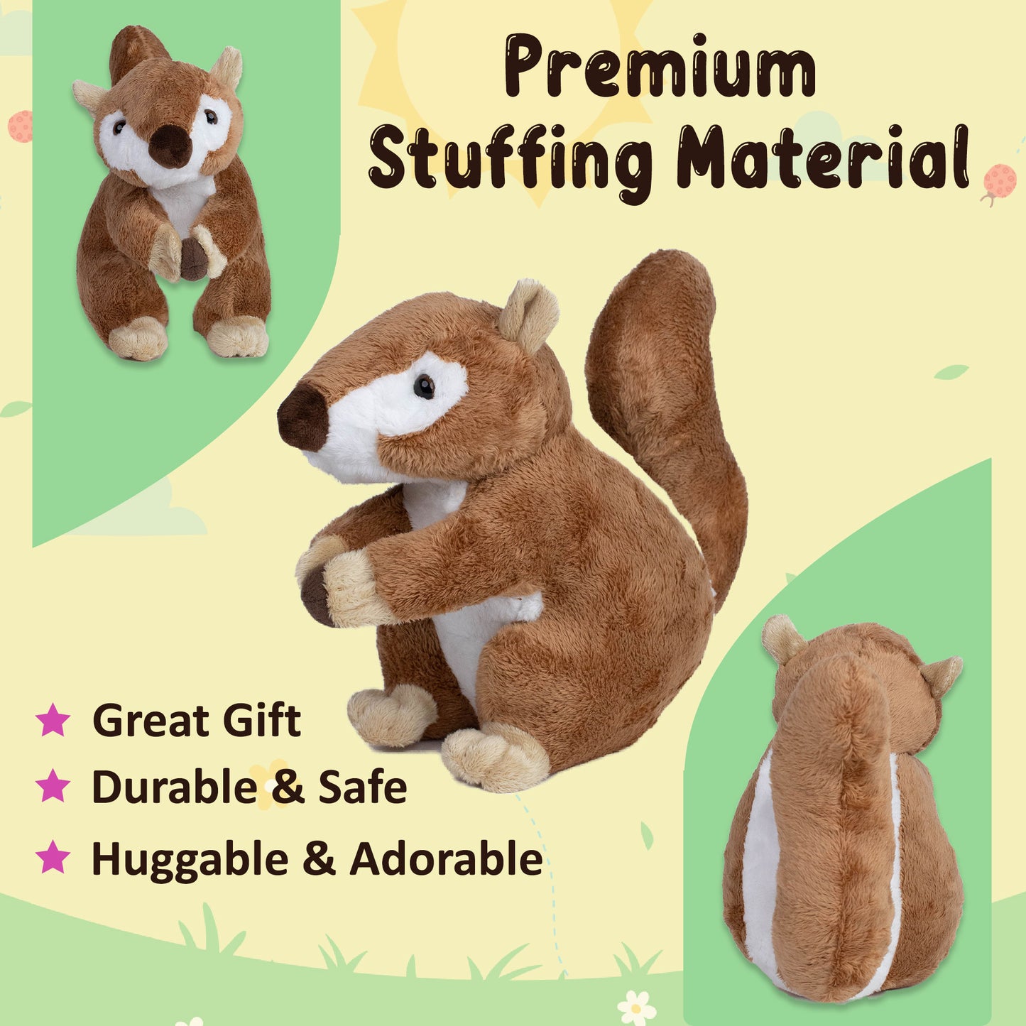 Combo Plush Squirrel & Monkey Dog Soft Toy