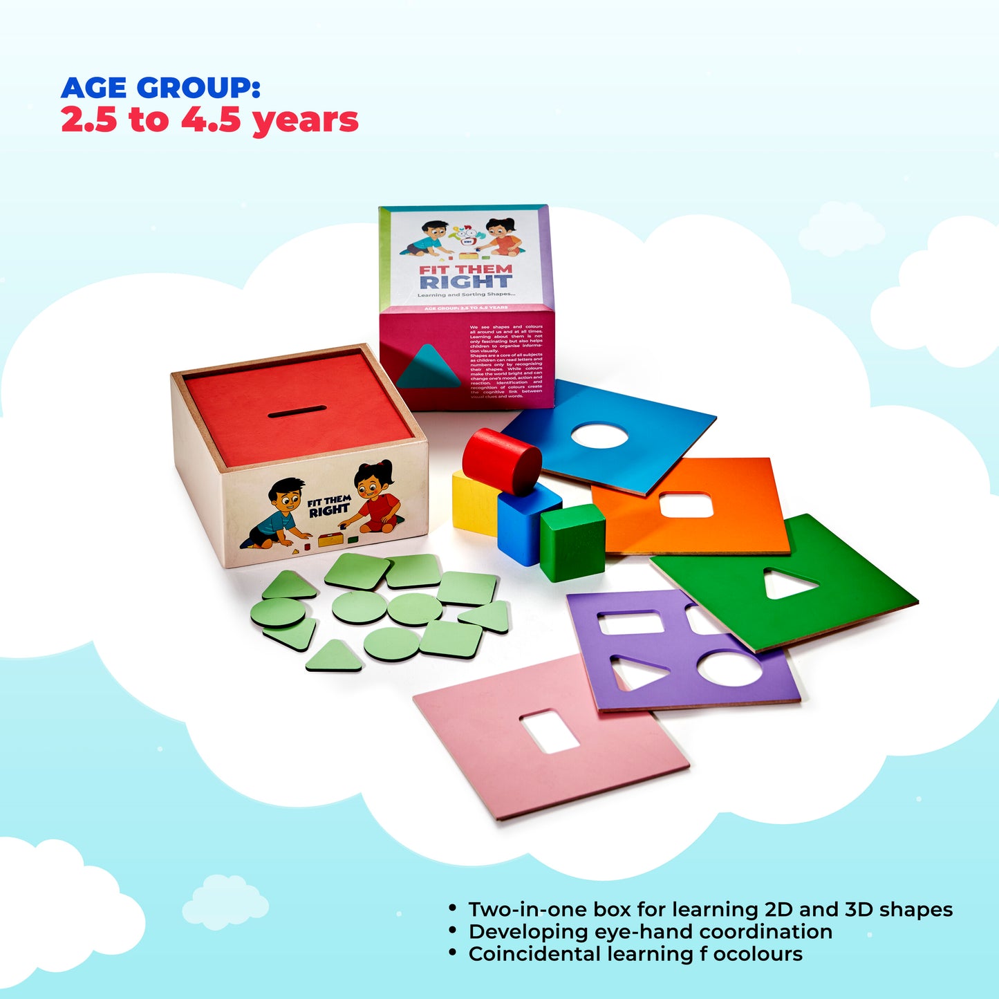 2D & 3D Wooden Shape Sorter Toy