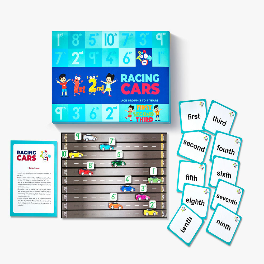 Racing Cars game to learn math concepts for kids