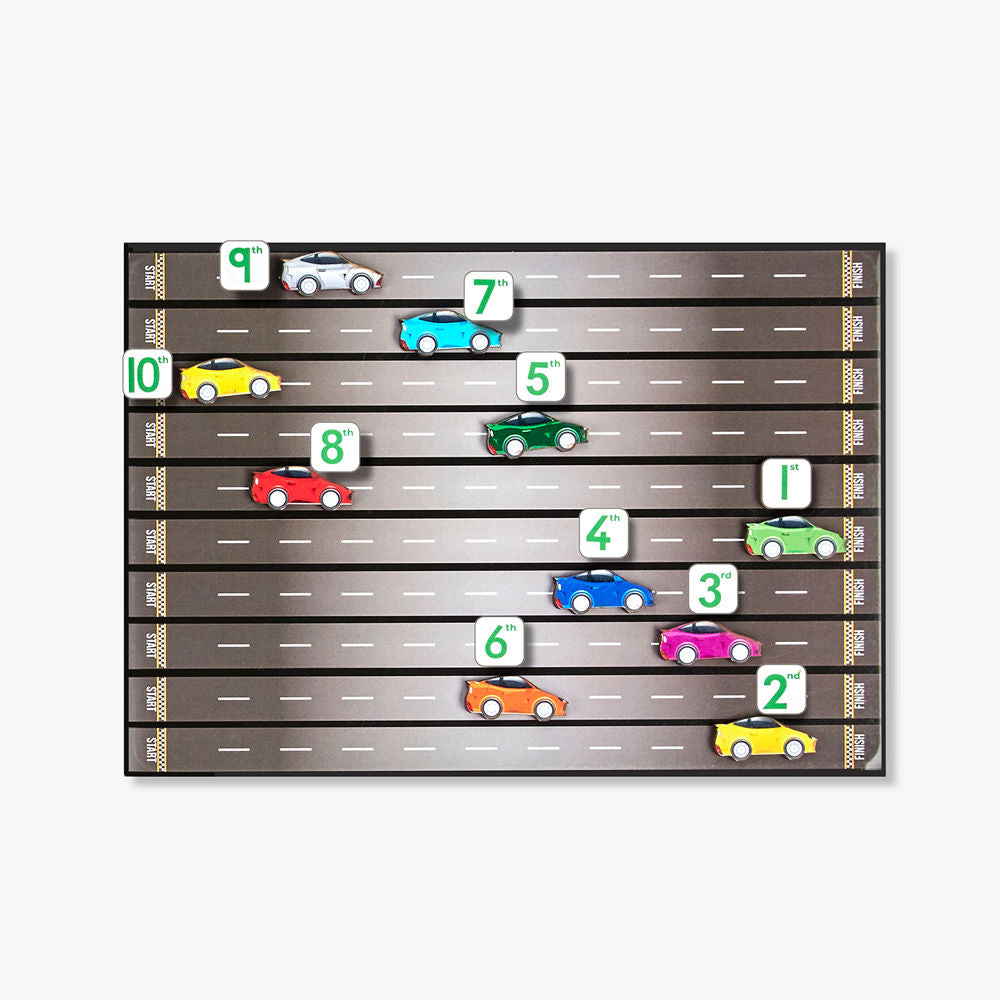 Racing Cars Ordinal Number Magnetic Game