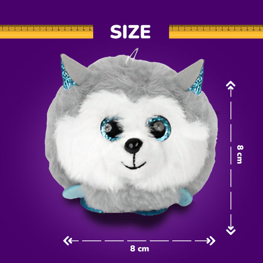 Fluffy Husky Plush Keychain