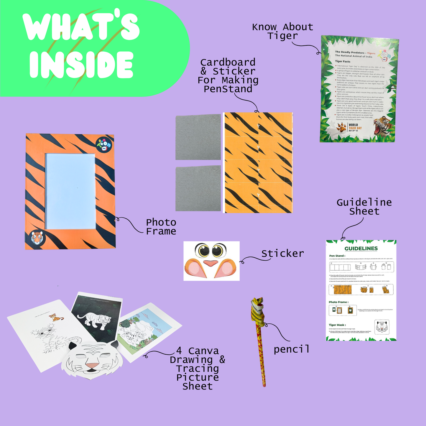 TIGER DIY ACTIVITY KIT FOR KIDS 3-4 Years