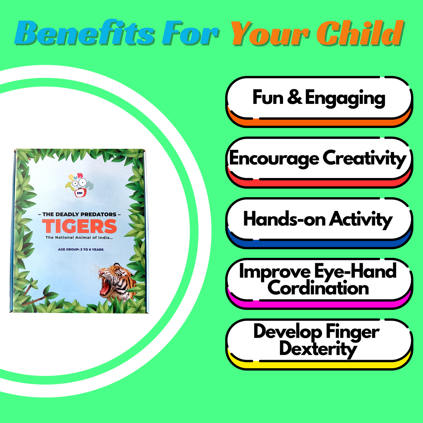 TIGER DIY ACTIVITY KIT FOR KIDS 3-4 Years