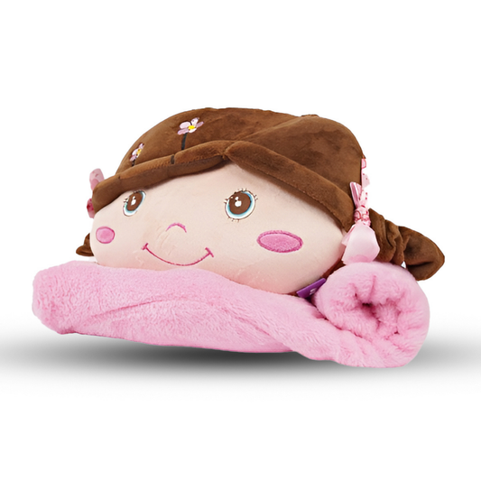 3 in 1 Cute Doll Blanket and Pillow Soft Toys