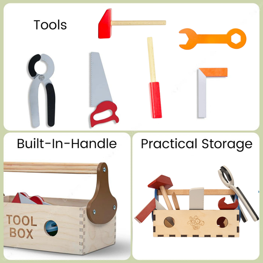 Montessori Wooden Pretend play Carpenter Tool Set For Kids