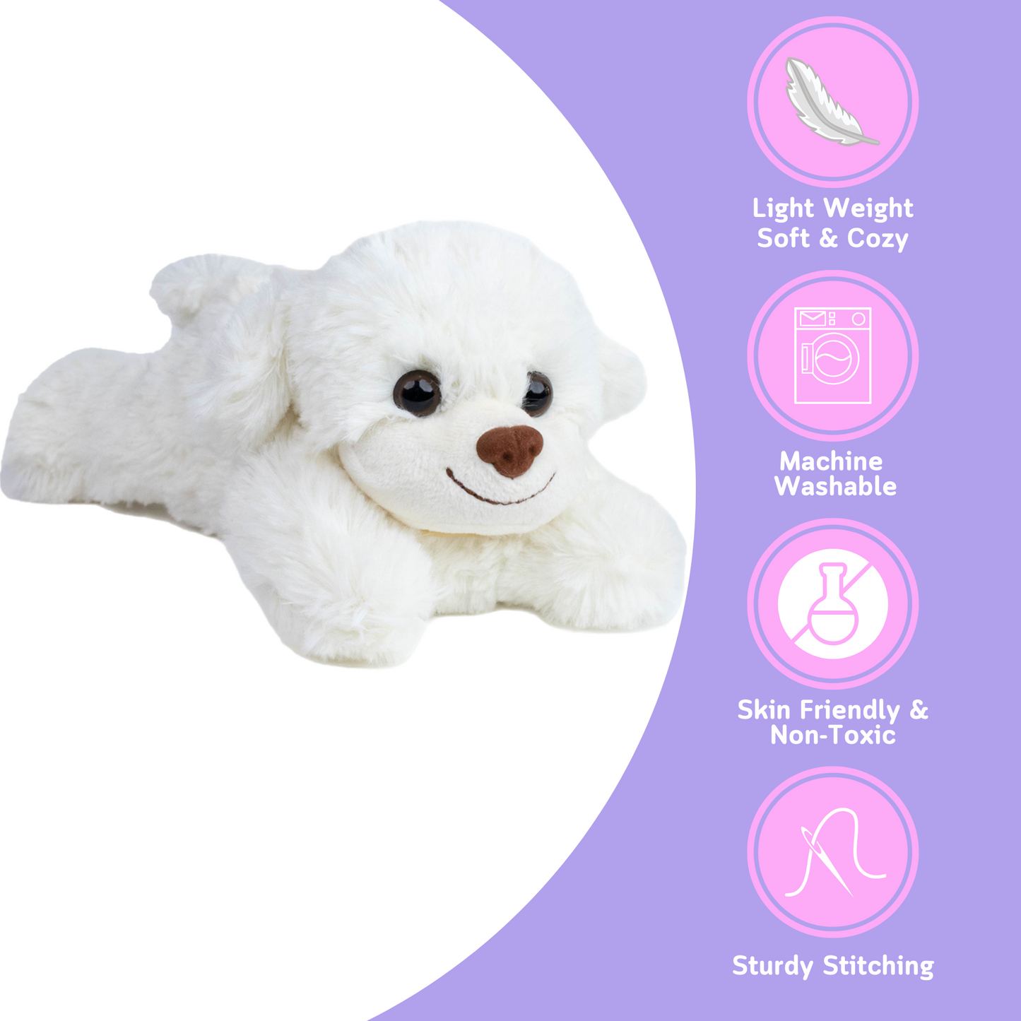 Cute White Puppy Soft Toy Dog for Kids