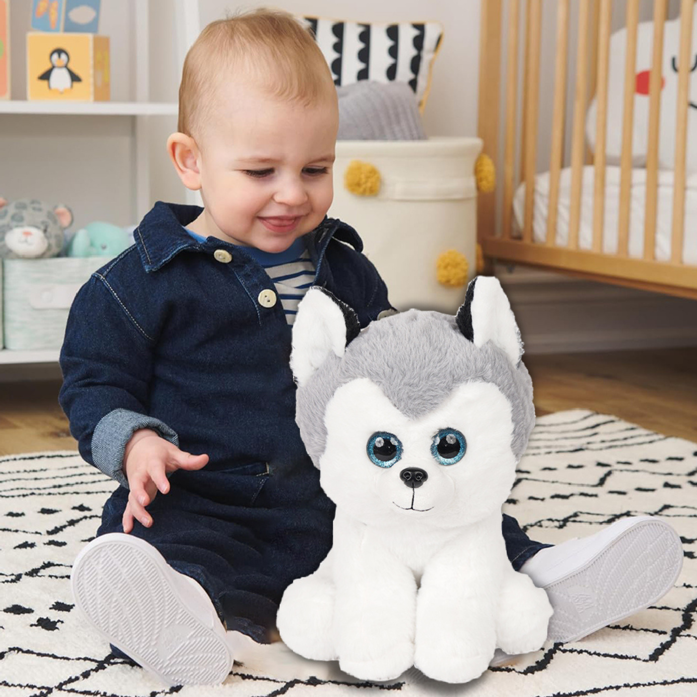 Snowflake Husky soft toy dog for kids