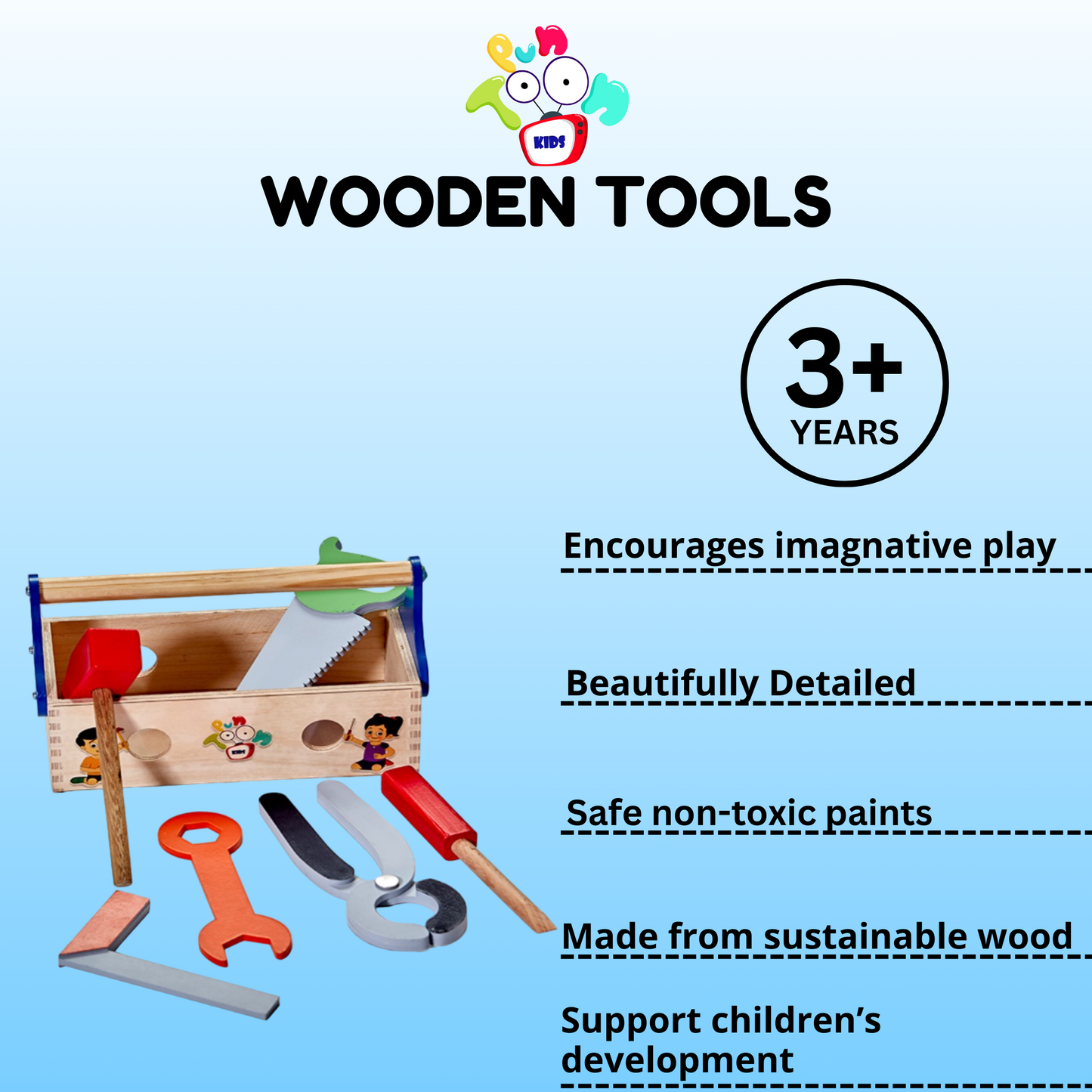 Montessori Wooden Pretend play Carpenter Tool Set For Kids