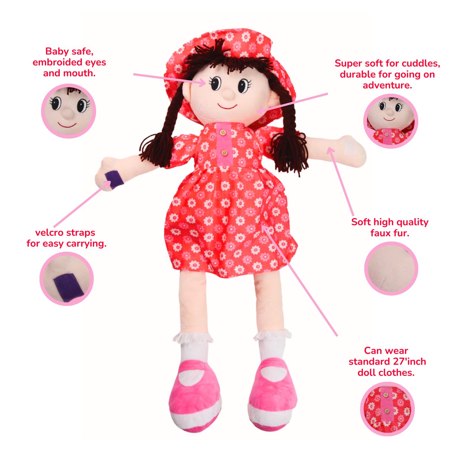 Big Doll Soft Toy for Girls Snuggle Play