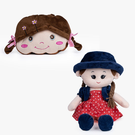combo Plush Doll & Blanket Girls Soft Toy