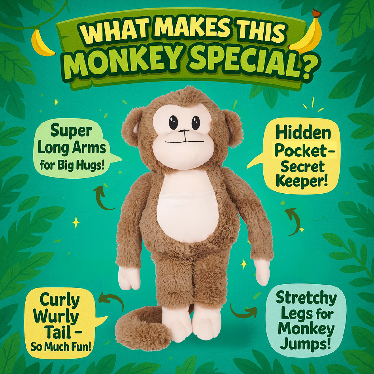 Cheeky Chimp – Big Monkey Plush Toy (60 cm)