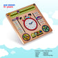 7 in 1 Wooden Calendar Toy Clock with Sliders Board Game