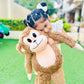 real-life image of kid with big monkey soft toy