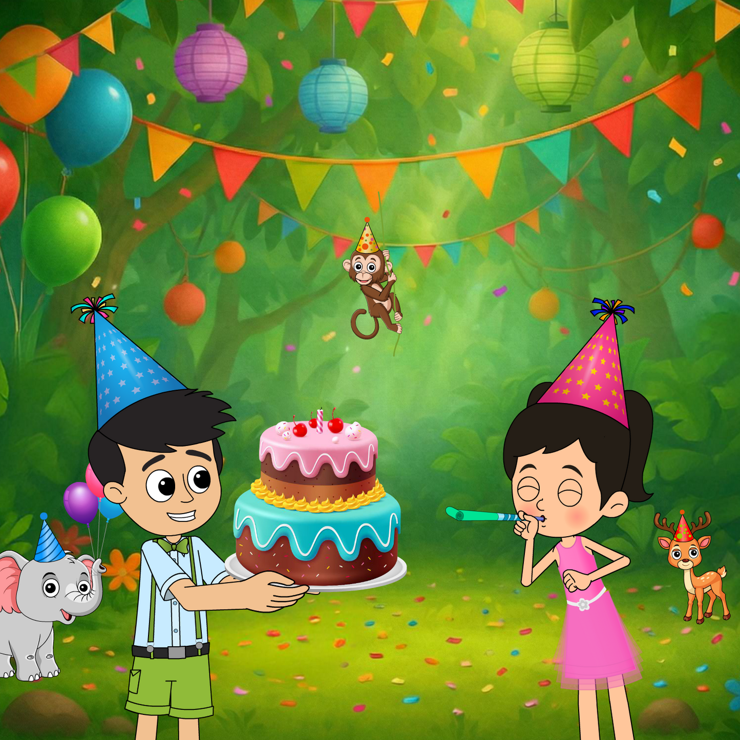 Custom Video Birthday Greeting - Jungle (Digital Product)