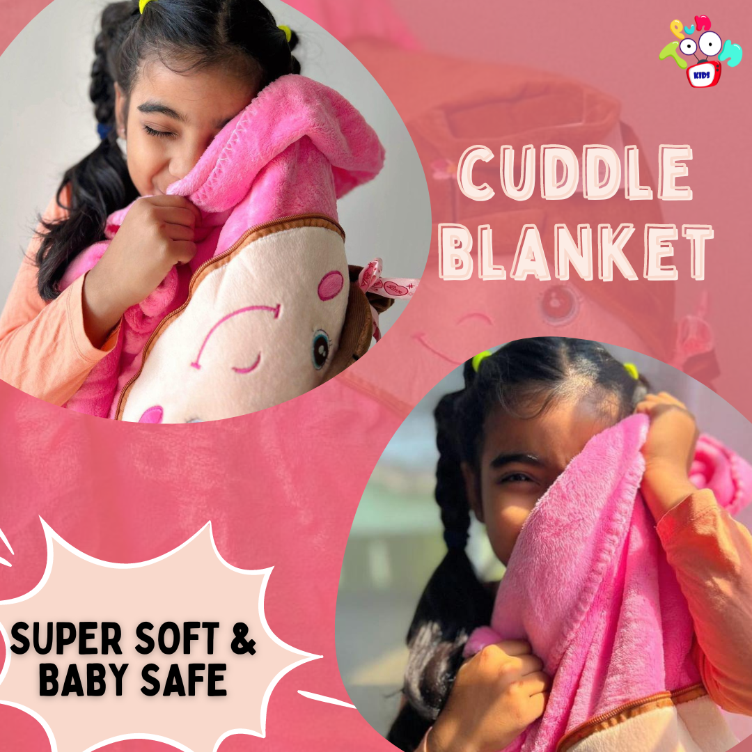 PunToon Kids 2 in 1 Stow-n-Throw Cuddle Blanket Soft Doll For Kids/Girls