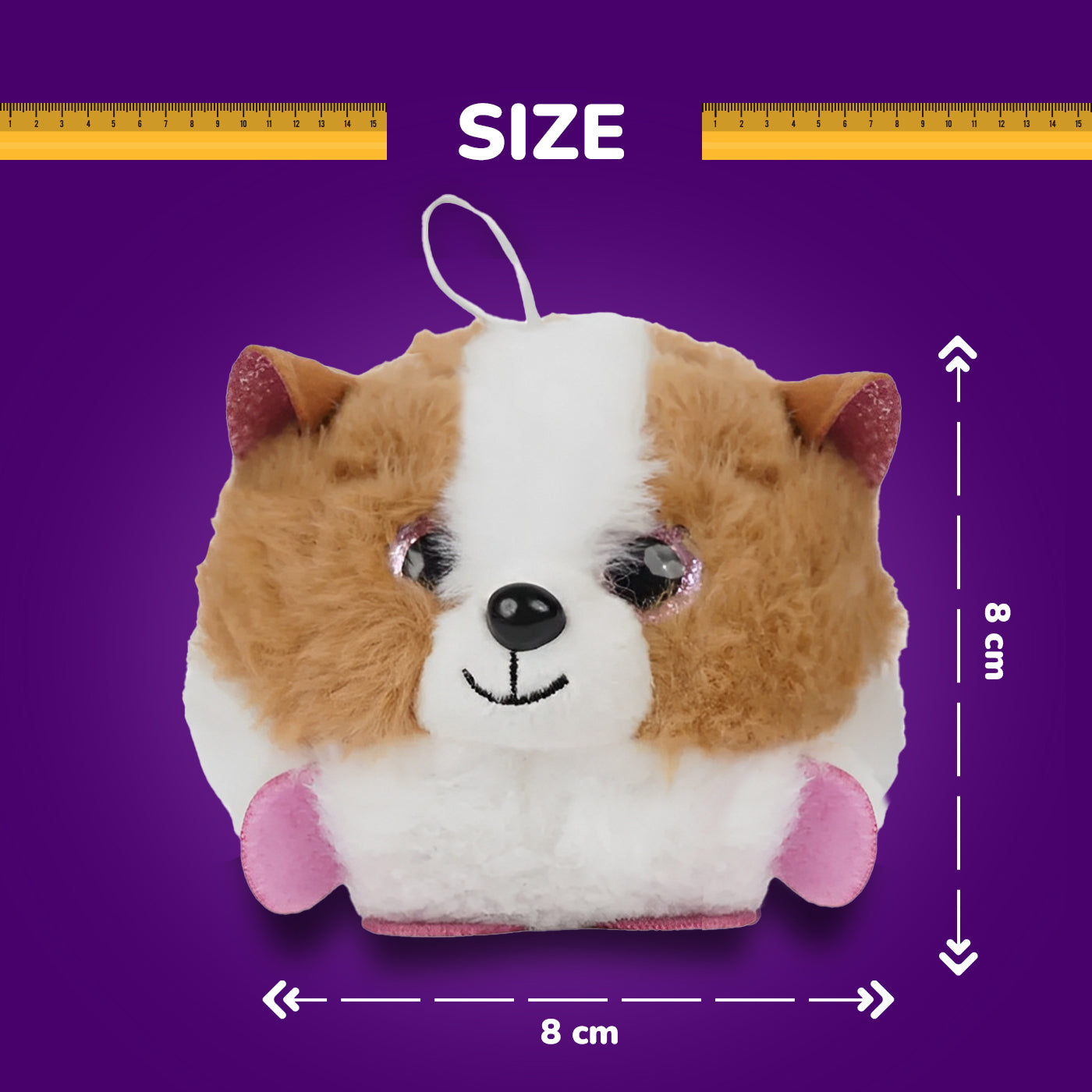 Fluffy Hamster Bag Charm Soft Toy Keychain