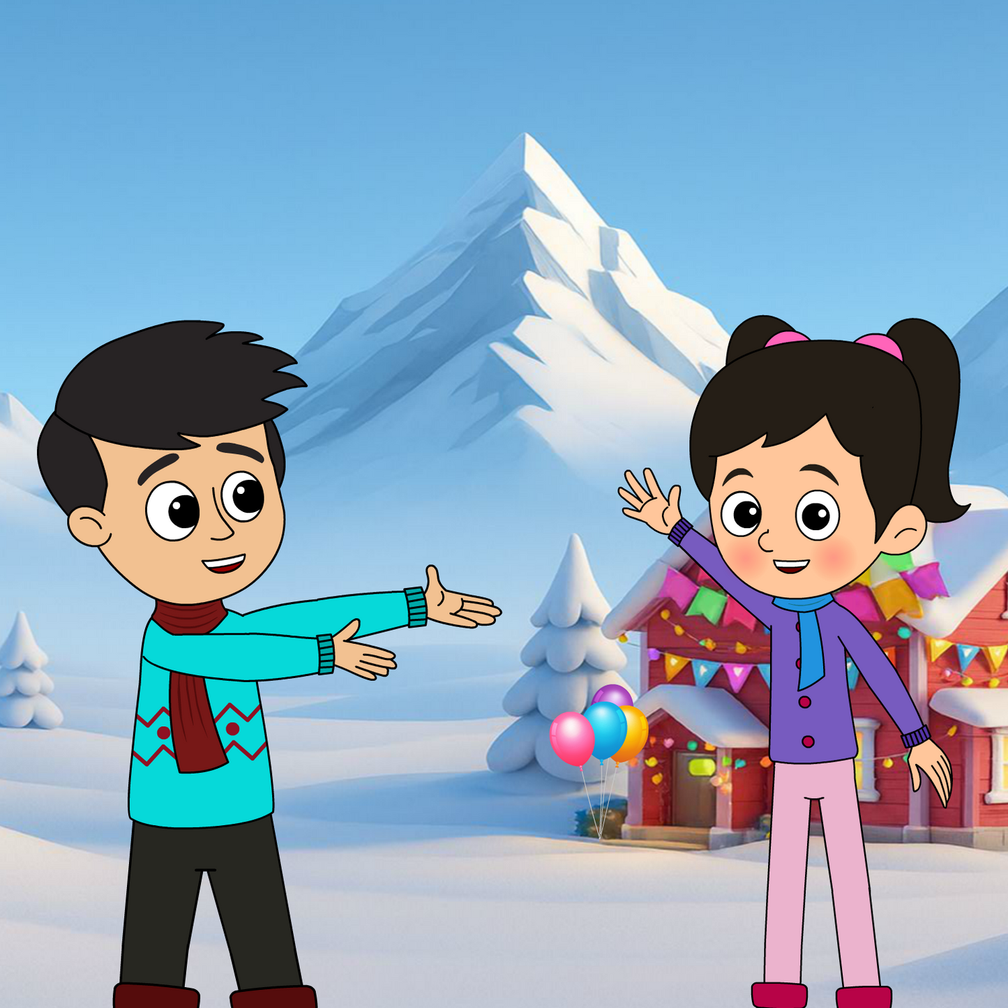 Custom Video Birthday Greeting - Snow Mountain (Digital Product)