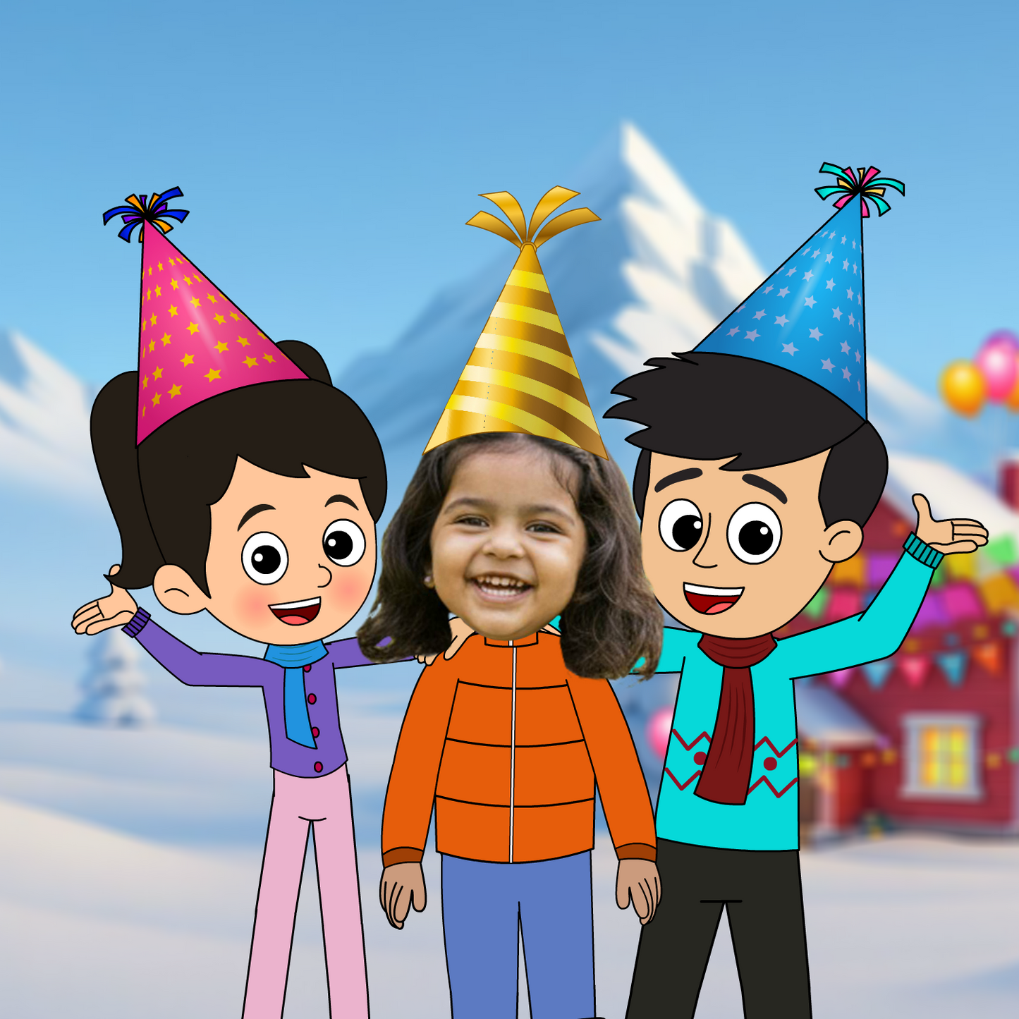 Custom Video Birthday Greeting - Snow Mountain (Digital Product)