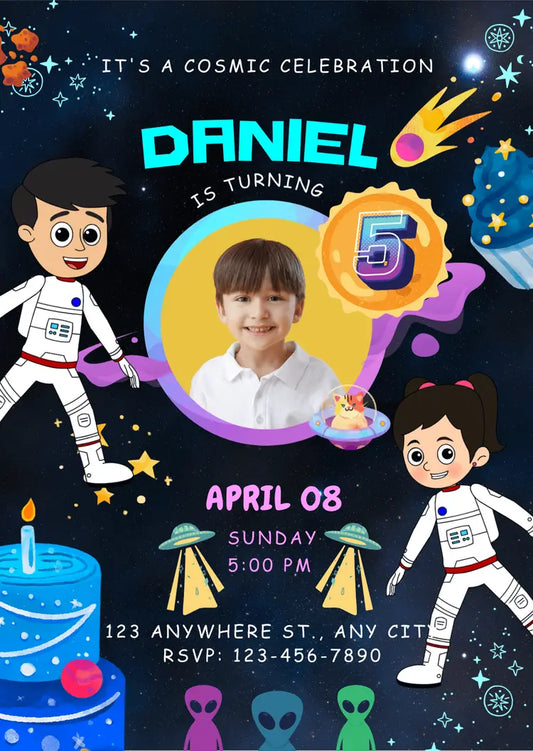 Gattu Chinki In Space Digital Birthday Card