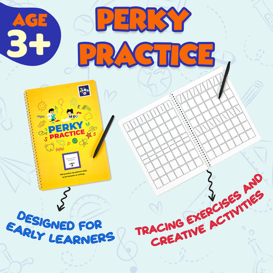 Reusable Perky Practice And Worksheet Combo For Kids 3-4 Years