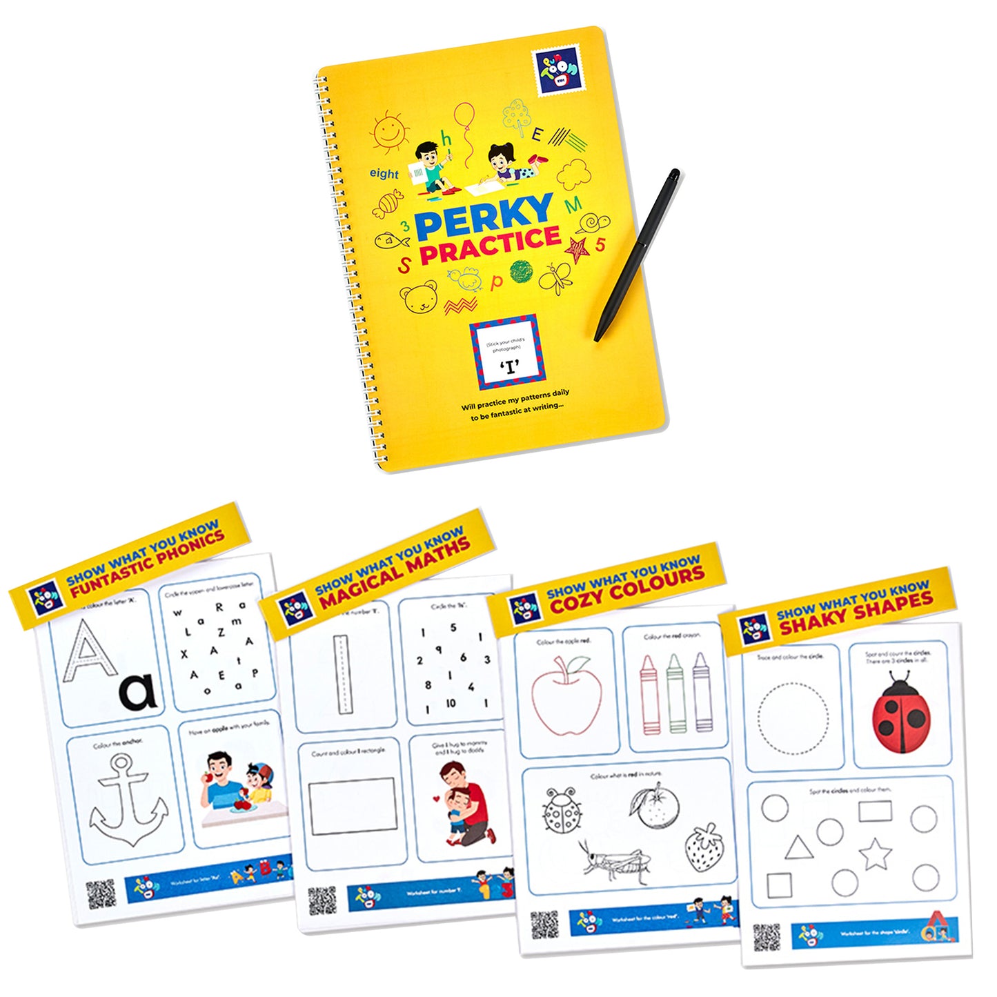 Reusable Perky Practice And Worksheet Combo For Kids 3-4 Years